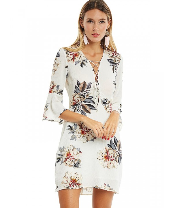 Kinikiss Womens Floral Sleeve Elegant