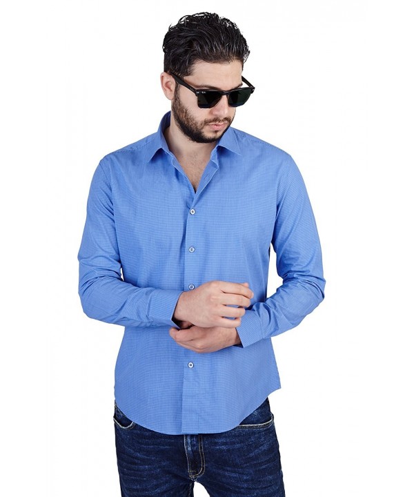 New Men's Slim Fit Modern Dress Shirts Spread Collar Modern Design ...