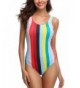 CharmLeaks Swimsuits Swimwear Striped Monokini