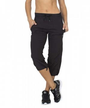 Active Women's Lightweight Body Skimming Drawstring Woven Capri Pant -  Black - C212CJ6E88T