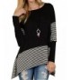 MISSLOOK Womens Stripes Asymmetrical Loose