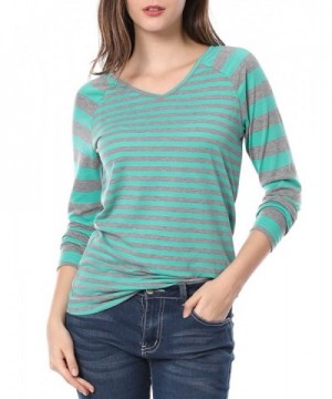 Allegra Womens Striped Raglan Sleeves