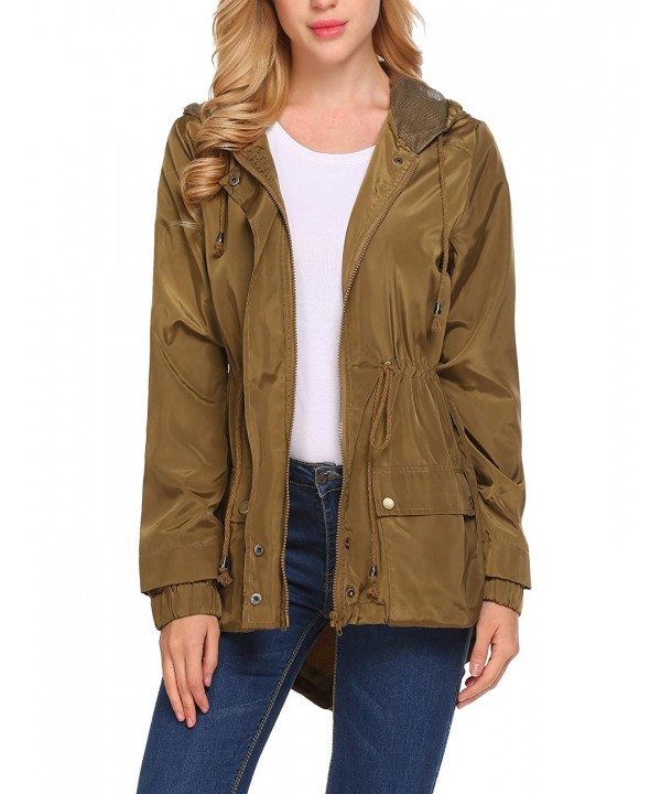 Women's Lightweight Waterproof Raincoat Windbreaker Anorak Jacke with ...