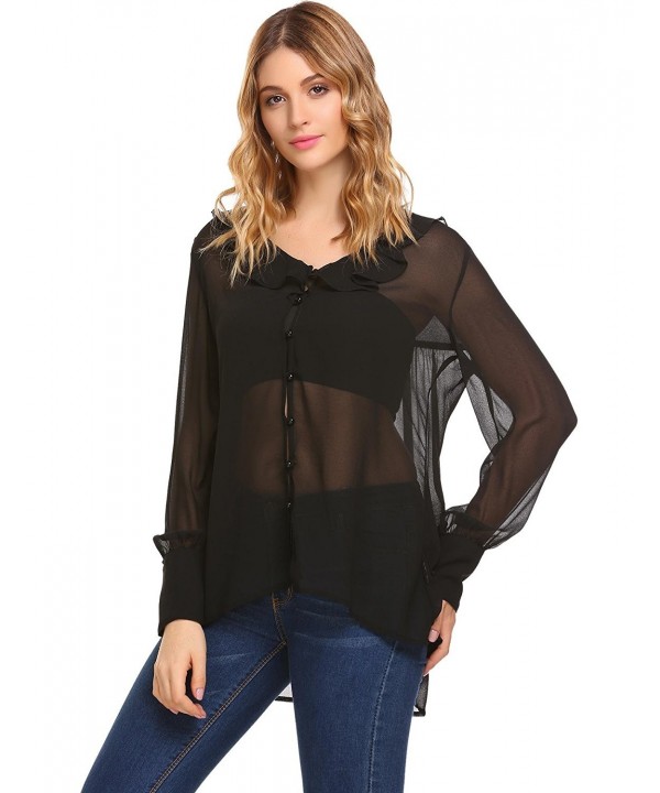 ThinIce Women Sleeve Blouse Asymmetric Hem Top