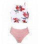 SEARTIST Floral Striped Waisted Swimsuit