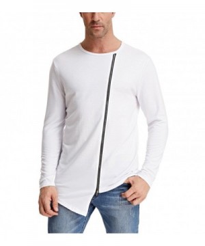 Zipper Front Irregular Sleeve T Shirts