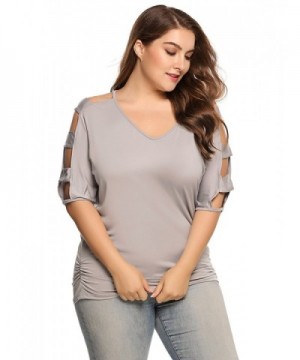 Sleeve Shirts Shoulder Blouses 01Gray