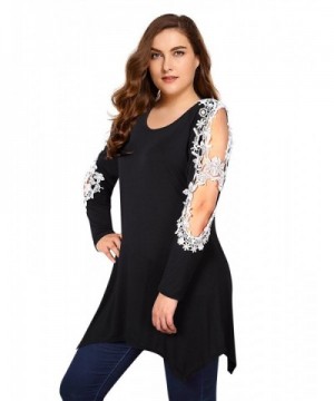 AMZ PLUS Asymmetric Crochet Blouse