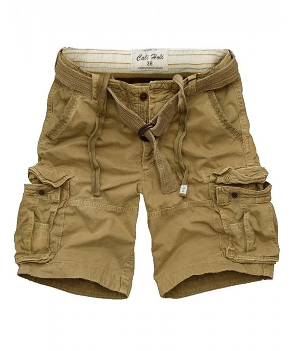 CALI HOLI Belted Military Shorts