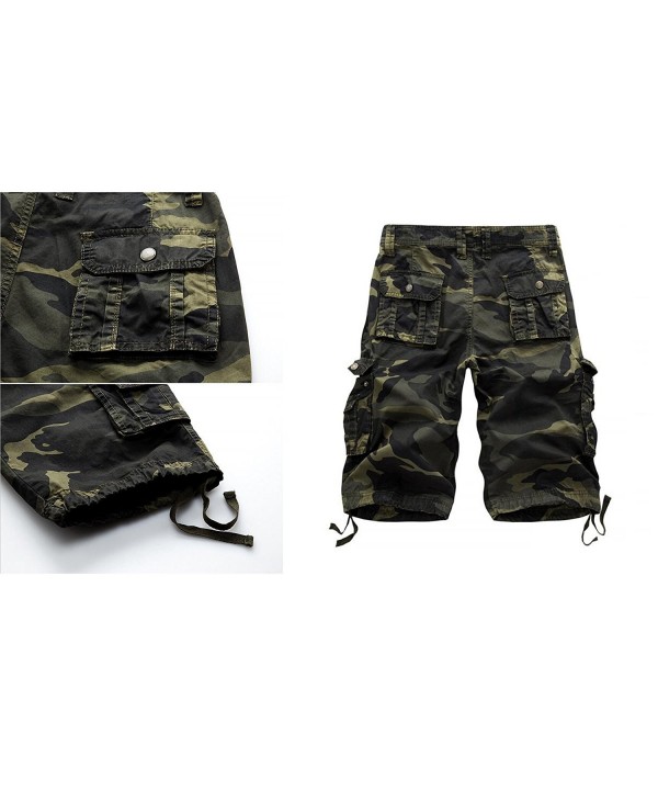 Men's Twill Cargo Shorts Camo Worker Shorts - 02-dark Army Camouflage ...
