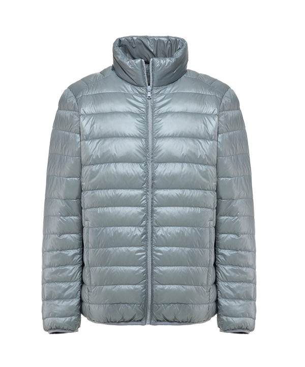 Men's Ultra Light Packable Down Puffer Jacket Outwear - Gray - CE185W7IM35