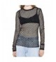 Cheapcotton Womens Black Long sleeved Fishnet