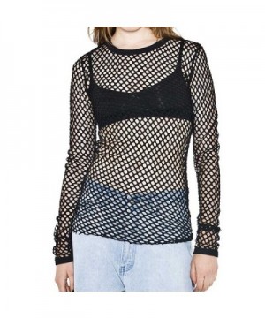 Cheapcotton Womens Black Long sleeved Fishnet