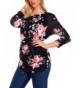 Qearal Sleeve Ruched Floral T Shirt