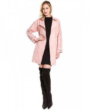 FANCO Womens Duster Suede Trench