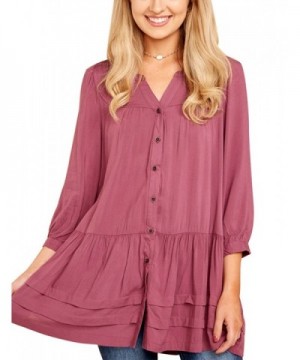 luvamia Womens Casual Ruffled Sleeves