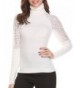 Easther Womenss Patehwork Turtleneck Knitted
