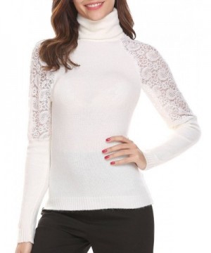 Easther Womenss Patehwork Turtleneck Knitted