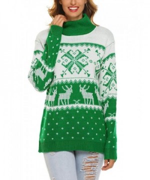 SummerRio Christmas Reindeer Snowflakes Turtleneck