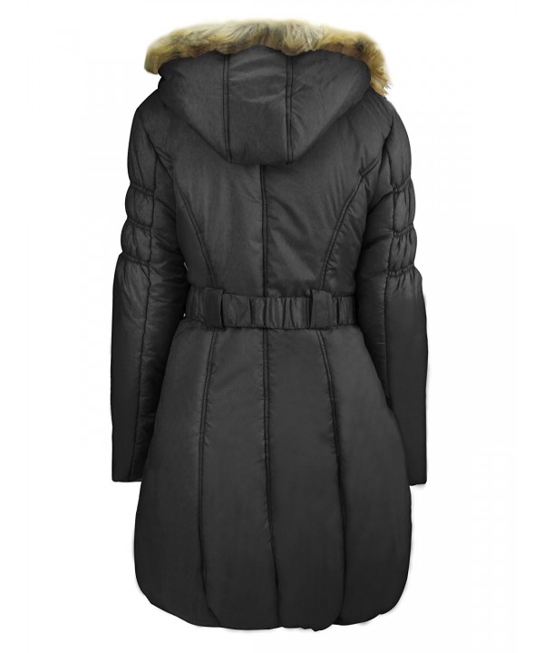 Women's Parkas Anoraks Long Coats With Removable Faux Fur Trim Hood ...