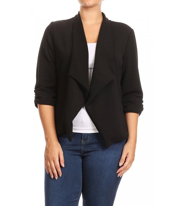 Women's Plus Size Casual Work Natural Style Blazer Cardigan Made In USA ...