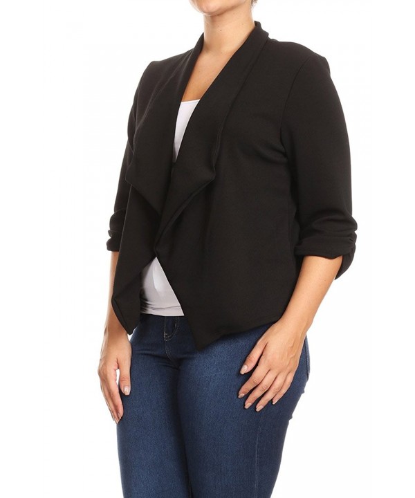 Women's Plus Size Casual Work Natural Style Blazer Cardigan Made In USA ...