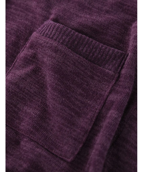 Mens Slim Fit Ribbed Knit Cardigan With Pockets - Purple - CP12O7YADV9