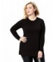 Daily Ritual Womens Long Sleeve Split Hem