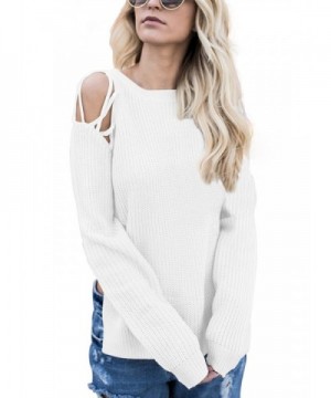 Dokotoo Crewneck Shoulder Pullover Sweater