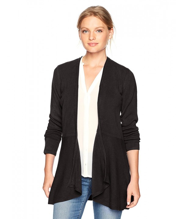 Women's Cashmerlon High Low Swing Cardigan - Black - C4182GDQCXG