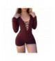 Bodysuit Sleeve Romper Jumpsuit Winered