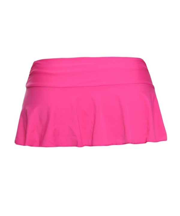 Women Bikini Skirt Bottoms-Ruched Side Tie Low Waist Swim Skirts With ...