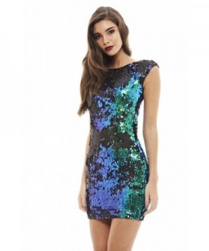 AxParis Womens Iridescent Sequin Bodycon