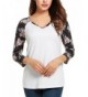 Zeagoo Womens Flower V Neck Fashion