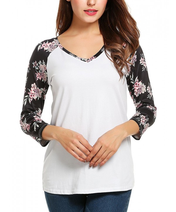 Zeagoo Womens Flower V Neck Fashion