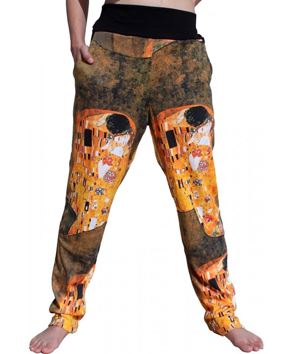 RaanPahMuang Brand Printed Spandex Pants Gustav Klimt The Kiss ...