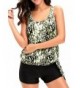 EnlaChic Swimsuit Tankini Boyshort Greenish