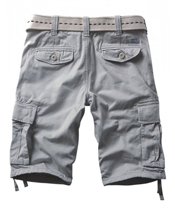 Men's Cotton Cargo Shorts - S3620 Silver Gray - CB182ZXKAUK