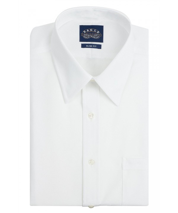 Men's Slim Fit Spandex Dress Shirt - White - CI12GLAEYPZ