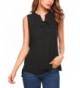 Womens Solid Sleeveless Chiffon Blouse