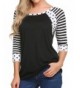 CNlinkco Womens Sleeve Striped T Shirt