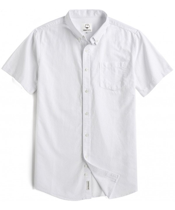 Men's Short Sleeve Oxford Button Down Casual Shirt - White - C21899NQXYI