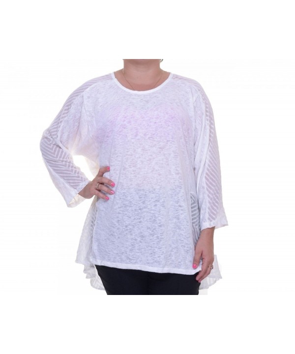 Alfani Womens Sheer Mixed Pullover