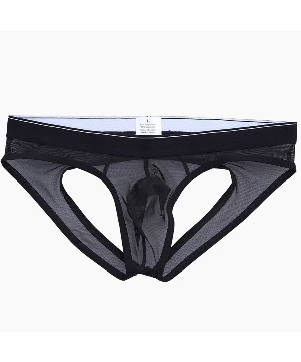 Men's Mesh See-Through Open Butt Underwear Breathable Bikini Briefs ...