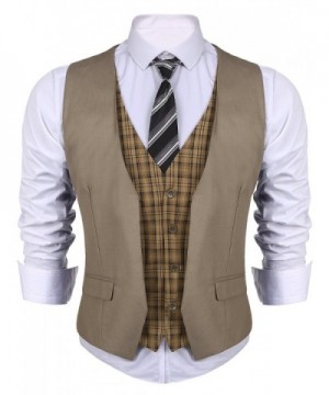 COOFANDY layered Patchwork Wedding Waistcoat