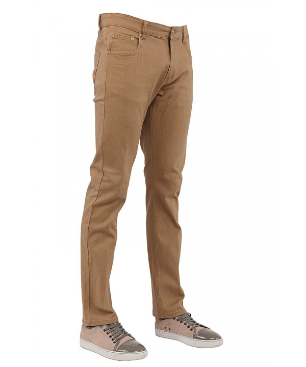 Perruzo Mens Jeans 34x30 Khaki