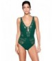 Grapent Crochet Plunging Neckline Bathing