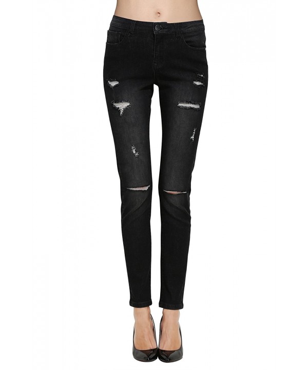 Skinny Jeans- Women's Butt Lift Destroyed Ripped Distressed Super ...