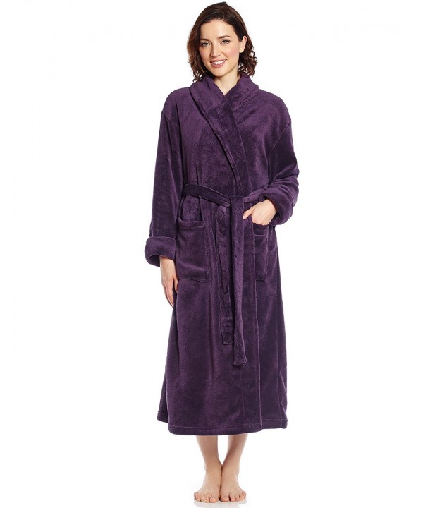 Leveret Womens Fleece Robe Purple