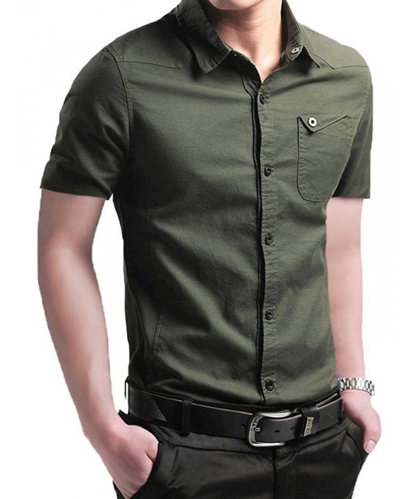 green short sleeve dress shirt